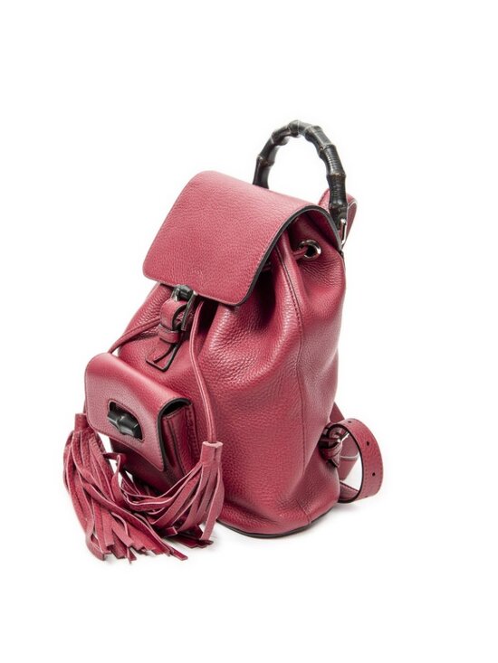 Gucci Bamboo Backpack Tassel Fuchsia Grain Calf Skin Leather main image 5